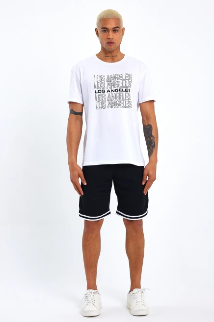 Süperlife Erkek  Bisiklet Yaka Regular Fit Baskılı Tişort SPR23ts305