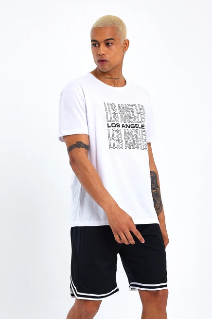 Süperlife Erkek  Bisiklet Yaka Regular Fit Baskılı Tişort SPR23ts305