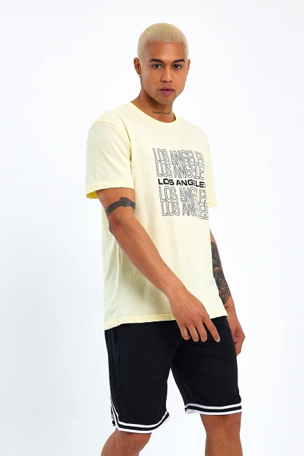 Süperlife Erkek  Bisiklet Yaka Regular Fit Baskılı Tişort SPR23ts305