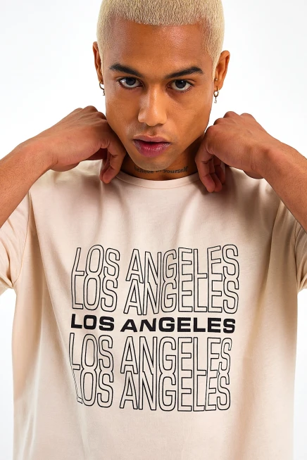 Süperlife Erkek  Bisiklet Yaka Regular Fit Baskılı Tişort SPR23ts305