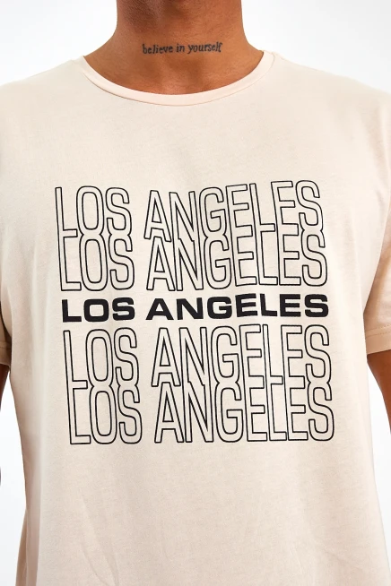 Süperlife Erkek  Bisiklet Yaka Regular Fit Baskılı Tişort SPR23ts305