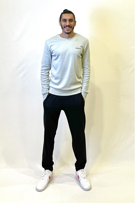 Süperlife Bisiklet Yaka Uzun Kollu Dar Kalıp İnce  Erkek Sweatshirt SPR2019K18