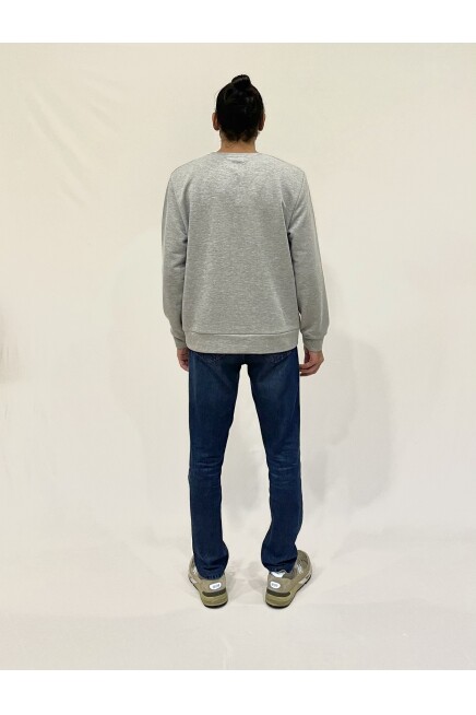 Erkek Bisiklet Yaka Rahat Kalıp 3 iplik Kalın AR Nakışlı  Sweatshirt SPR24SW33