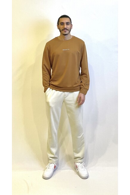 Süperlife Erkek Bisiklet Yaka Regular Fit Brooklyn Baskılı İnce Sweatshirt SPR22SW132