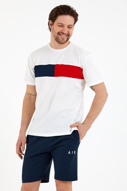 Süperlife Erkek Bisiklet Yaka Regular Fit Garnili  Tişort SPR22TS111