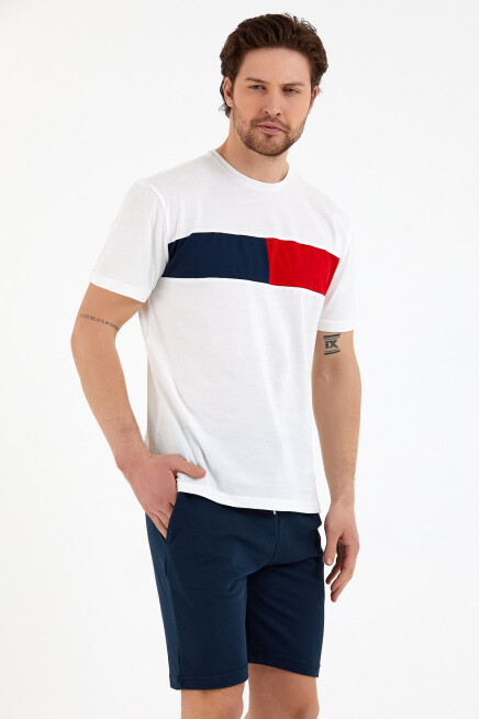 Süperlife Erkek Bisiklet Yaka Regular Fit Garnili  Tişort SPR22TS111