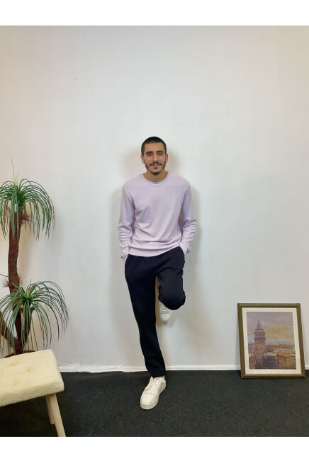 Süperlife Erkek Bisiklet Yaka Slim Fit İnce Sweatshirt SPR 20K17