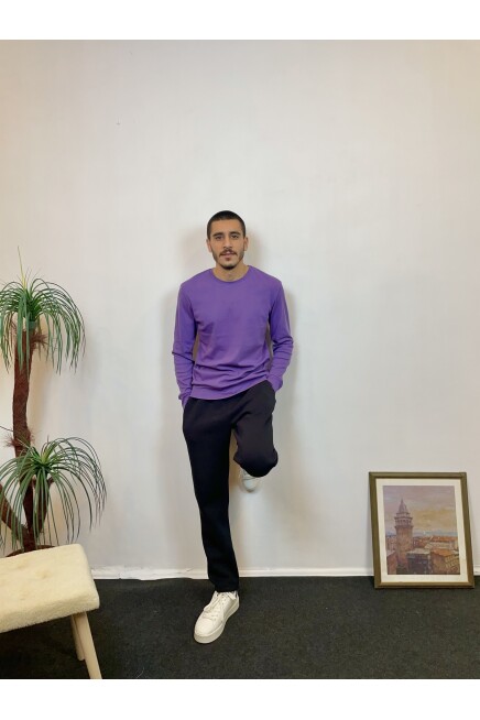 Süperlife Erkek Bisiklet Yaka Slim Fit İnce Sweatshirt SPR 20K17