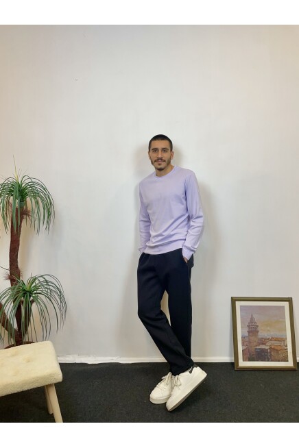 Süperlife Erkek Bisiklet Yaka Slim Fit İnce Sweatshirt SPR 20K17