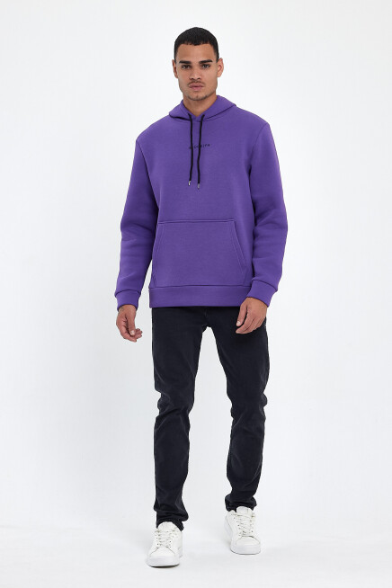 Erkek Kapş.Rahat Kalıp İçi Polarlı 3 iplik Orta Brooklyn Baskılı SweatShırt spr24sw13