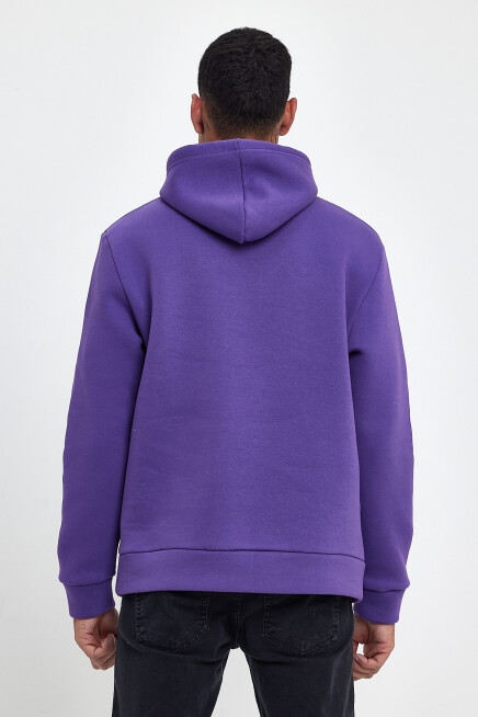 Erkek Kapş.Rahat Kalıp İçi Polarlı 3 iplik Orta Brooklyn Baskılı SweatShırt spr24sw13