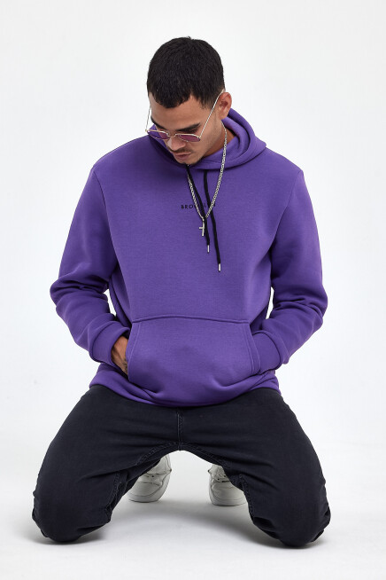 Erkek Kapş.Rahat Kalıp İçi Polarlı 3 iplik Orta Brooklyn Baskılı SweatShırt spr24sw13