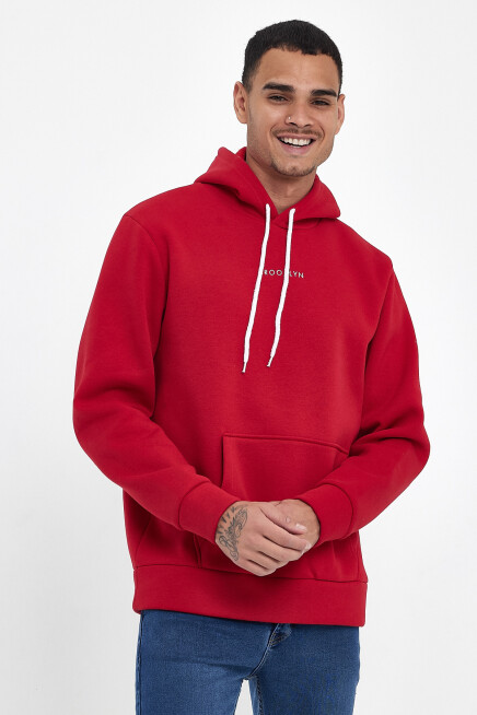 Erkek Kapş.Rahat Kalıp İçi Polarlı 3 iplik Orta Brooklyn Baskılı SweatShırt spr24sw13