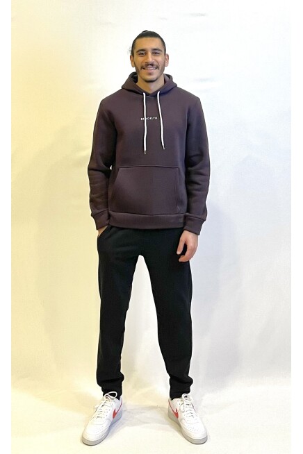 Erkek Kapş.Rahat Kalıp İçi Polarlı 3 iplik Orta Brooklyn Baskılı SweatShırt spr24sw13