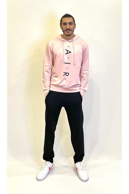 Süperlife Erkek Kapşonlu Regular Fit Air Baskılı İnce Sweatshirt SPR22SW162