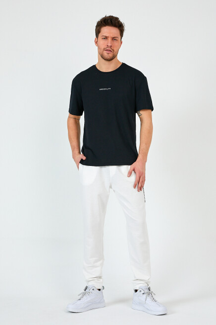 Erkek Regular/Normal Kesim Lastik Belli Brooklyn Şehir İnce Baskılı Eşofman Altı 24EA203