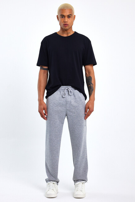 Erkek Regular/Normal Kesim Lastik Belli  Brooklyn Şehir Baskılı İnce Eşofman Altı 24EA205