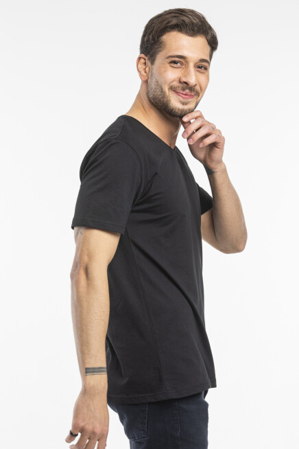 Süperlife Erkek V Yaka Slim Fit Brooklyn Baskılı Kısa Kollu Tişort SPR 265