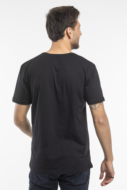 Süperlife Erkek V Yaka Slim Fit Brooklyn Baskılı Kısa Kollu Tişort SPR 265