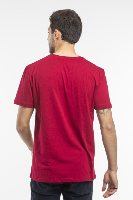 Süperlife Erkek V Yaka Slim Fit Brooklyn Baskılı Kısa Kollu Tişort SPR 265