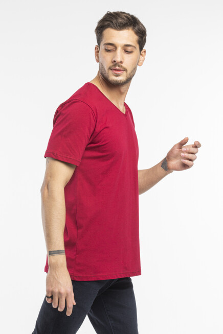 Süperlife Erkek V Yaka Slim Fit Brooklyn Baskılı Kısa Kollu Tişort SPR 265