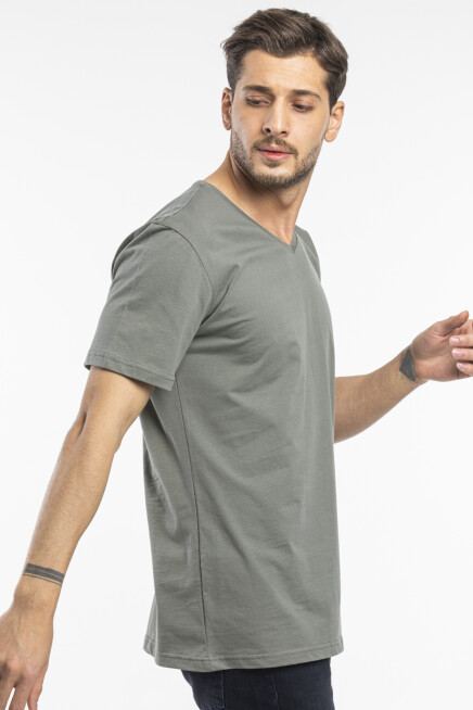 Süperlife Erkek V Yaka Slim Fit Brooklyn Baskılı Kısa Kollu Tişort SPR 265