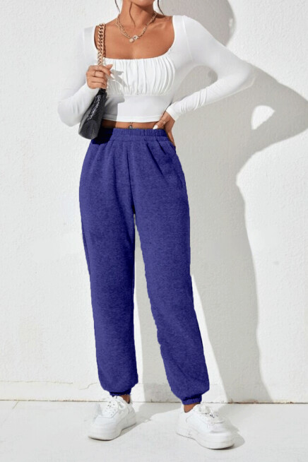 Kadın Bel ve Paça Lastikli İnce Eşofman Altı SPR24EAK82