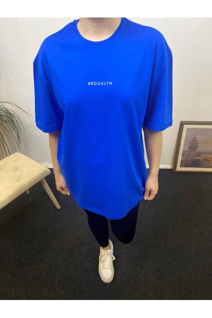 Süperlife Kadın Bisiklet Yaka Standart &Regular Fit  Brookyln Baskılı Tişort SPR21YK27