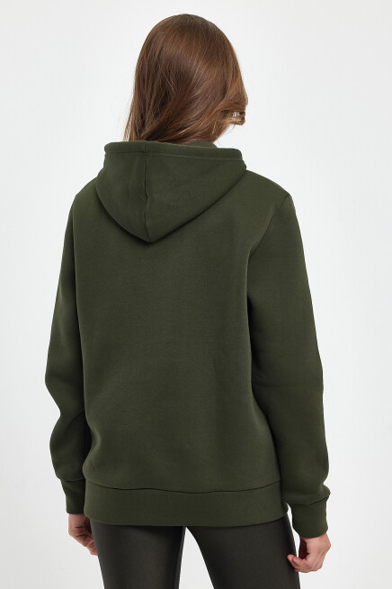 Süperlife Kadın Kapşonlu Rahat Kalıp İçi Polarlı 3 iplik Californıa Baskılı Swetashırt spr24swk03