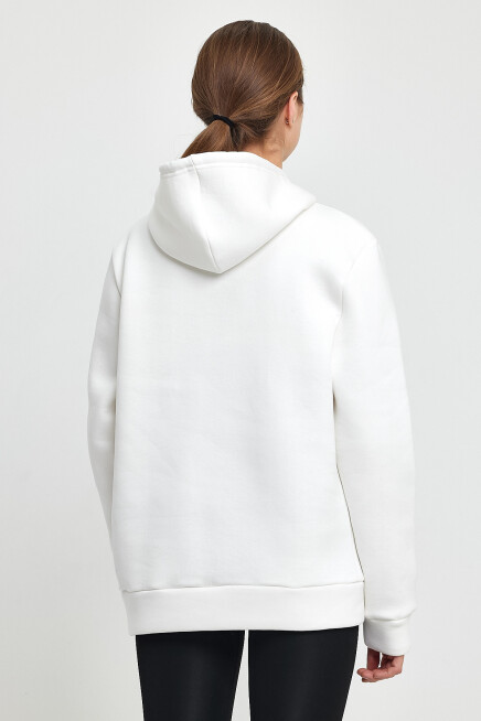 Kadın Kapşonlu Rahat Kalıp İçi Polarlı 3 iplik Californıa West  Baskılı Swetashırt SPR24SWK08