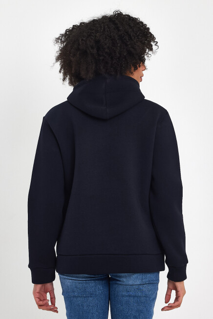 Kadın Kapşonlu Rahat Kalıp İçi Polarlı 3 iplik Tokyo Baskılı Swetashırt Spr24swk12