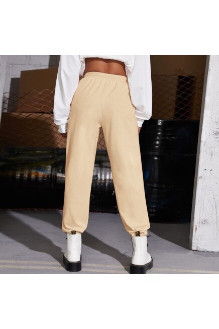 Kadın Kendinden Kıvırma Bol İnce Eşofman SPR24EA89