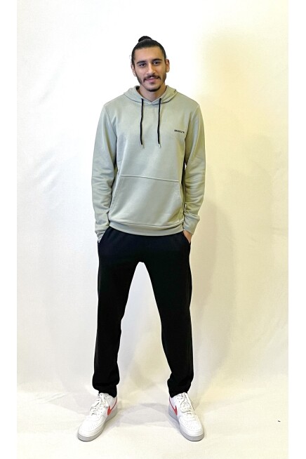 Süperlife Kapşonlu Uzun Kollu Baskılı Dar Kalıp İnce Erkek Sweatshirt SPR 2019K61