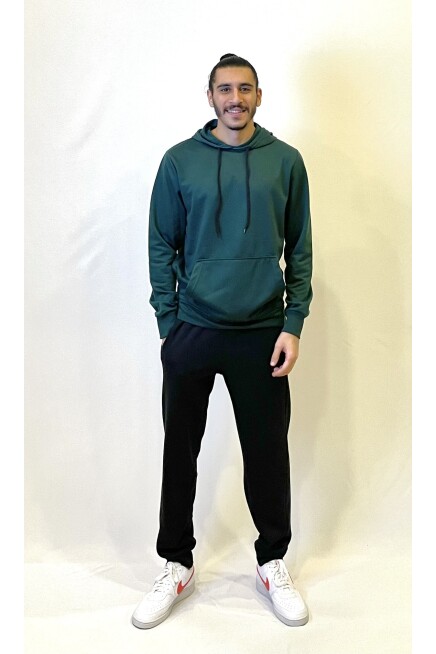 Süperlife Kapşonlu Uzun Kollu Baskılı Dar Kalıp İnce Erkek Sweatshirt SPR 2019K61