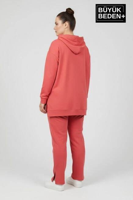 Büyük Beden Kapşonlu Tunik Sweatshırt  SPR26BTK991