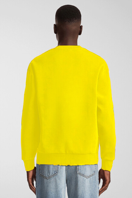 Erkek Bisiklet Yaka Rahat Kalıp 3 iplik İçi Polarlı Kalın Sweatshirt SPR25SW36