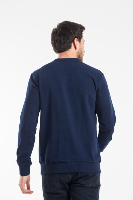 Erkek Bisiklet Yaka Regular Kalıp İnce AR Baskılı Sweatshırt SPR24SW124