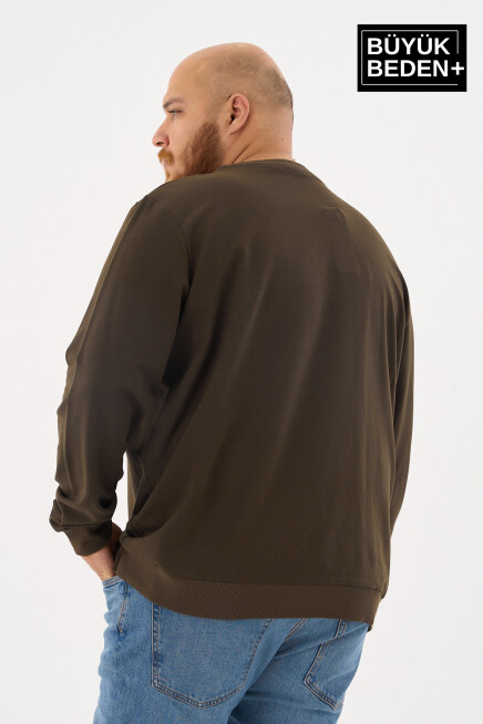 Erkek Büyük Beden Bisiklet Yaka İnce Sweatshirt – Regular Fit %64 Pamuklu SPR26BSW956