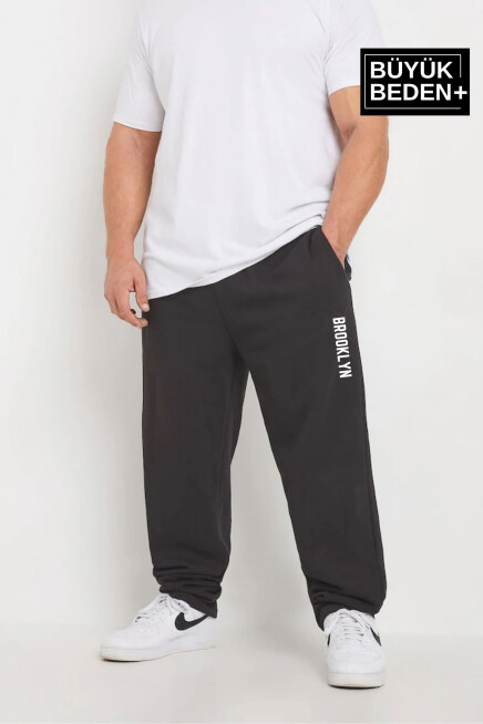 Erkek Büyük Beden Brooklyn Baskılı İnce Eşofman Altı  SPR25BEA54