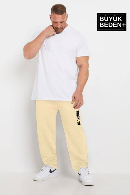 Erkek Büyük Beden Brooklyn Baskılı İnce Eşofman Altı  SPR25BEA54