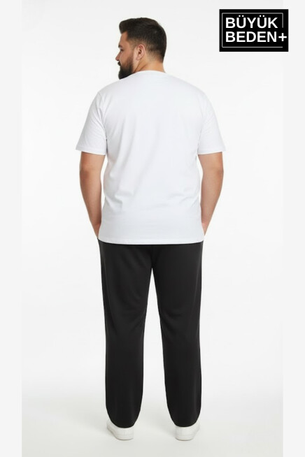 Erkek Büyük Beden BROOKLYN Baskılı Rahat Kesim Paça Reçme  ince Eşofman Altı SPR26EA952-2