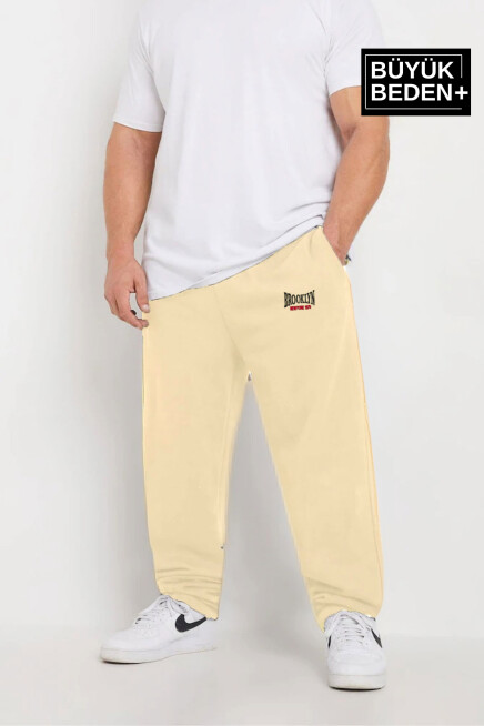 Erkek Büyük Beden Buyuk Brooklyn Baskılı İnce Eşofman Altı  SPR25BEA50