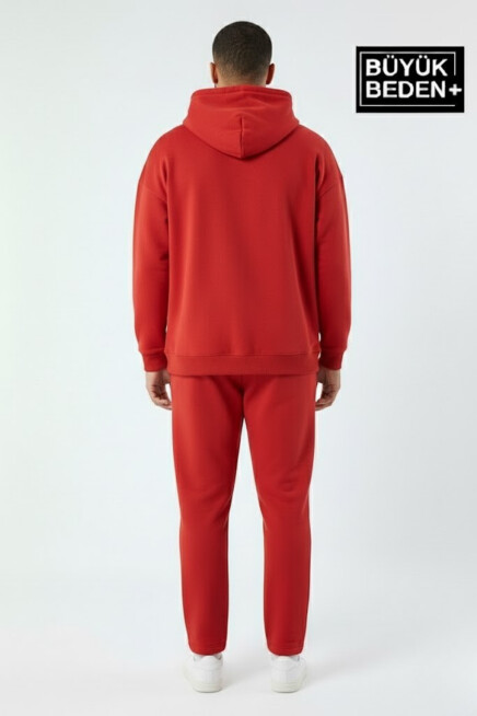 Erkek Büyük Beden Kapşonlu ince Sweatshirt SPR24BSW57