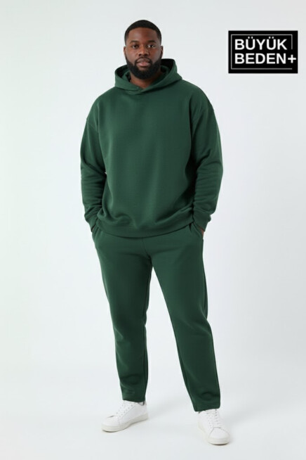 Erkek Büyük Beden Kapşonlu ince Sweatshirt SPR24BSW57