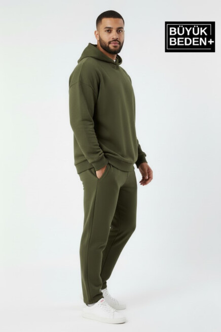 Erkek Büyük Beden Kapşonlu ince Sweatshirt SPR24BSW57