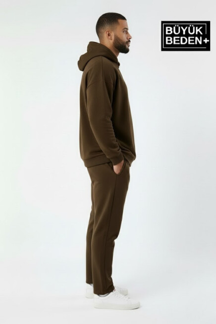 Erkek Büyük Beden Kapşonlu ince Sweatshirt SPR24BSW57