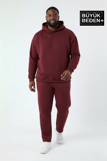 Erkek Büyük Beden Kapşonlu ince Sweatshirt SPR24BSW57