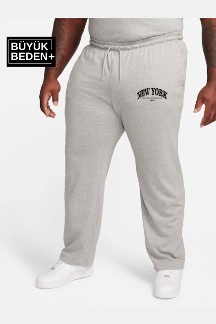 Erkek Büyük Beden New York Baskılı İnce Eşofman Altı  SPR25BEA47