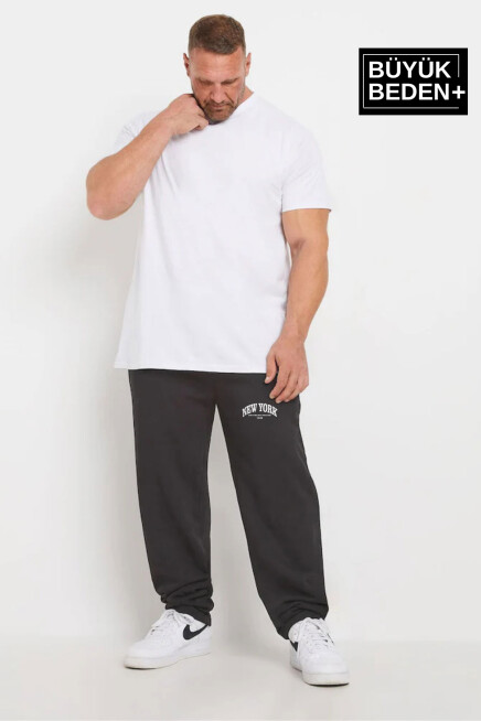 Erkek Büyük Beden New York Baskılı İnce Eşofman Altı  SPR25BEA47