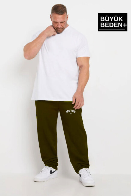 Erkek Büyük Beden New York Baskılı İnce Eşofman Altı  SPR25BEA47